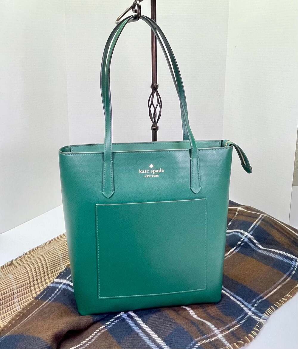 Kate Spade Deep Jade Saffiano PVC Daily Tote Bag K8662